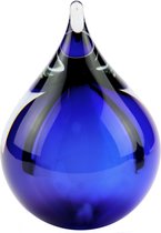 Urn / Mini Urn - Urn Druppel blauw  - Urn voor as - Urn Hond - Urn Kat - Urn Glasobject - Urn Kunst - As-Gedenkstuk - Glasurn