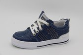 Piedro sneaker blauw  met witte spetters- 11178 breedte 5,5 maat 27
