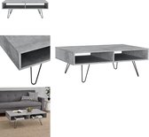 Salontafel - Spaanplaat & metaal - Afmeting (HxØ) 46 x 79 cm - Kleur hout kleurig & zwart
