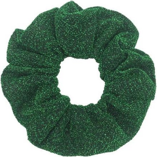 Glitter scrunchie/haarwokkel, groen