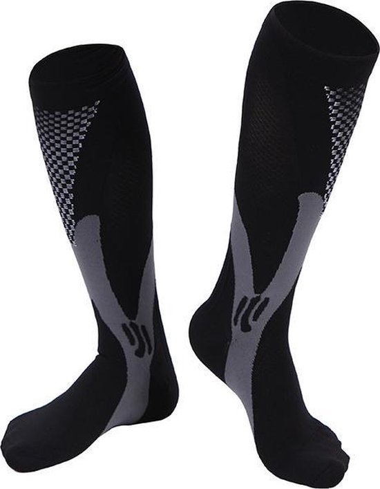 Chaussettes haute compression - la chaussette parfaite pour le sport et la course à pied - Unisexe - CHAUSSETTES SAINES - Respirantes - Anti-douleur - Circulation sanguine - antidérapantes - chaussettes de compression