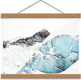 Schoolplaat – IJskappen met Sneeuw - 40x30cm Foto op Textielposter (Wanddecoratie op Schoolplaat)