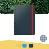 Leitz Cosy Notitieboek B5 Soft Touch Geruit - Notitieboek Hard Cover - Spiraalgebonden - Ideaal voor Thuiskantoor/Thuiswerken - Fluweel Grijs