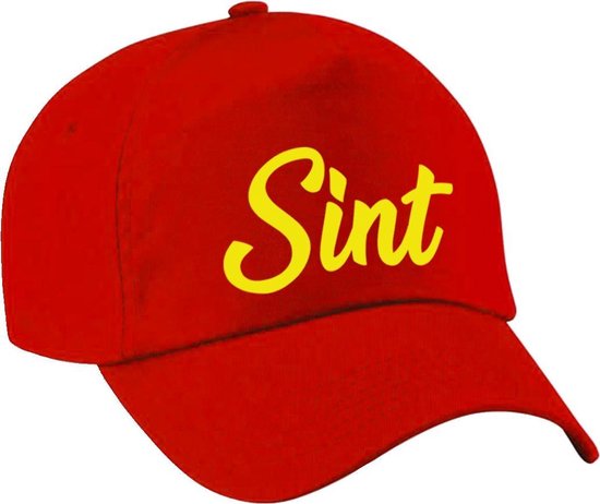 Sint verkleed pet rood voor kinderen - rode baseball cap Sinterklaas - carnaval verkleedaccessoire voor kostuum / Sinterklaas feest outfit