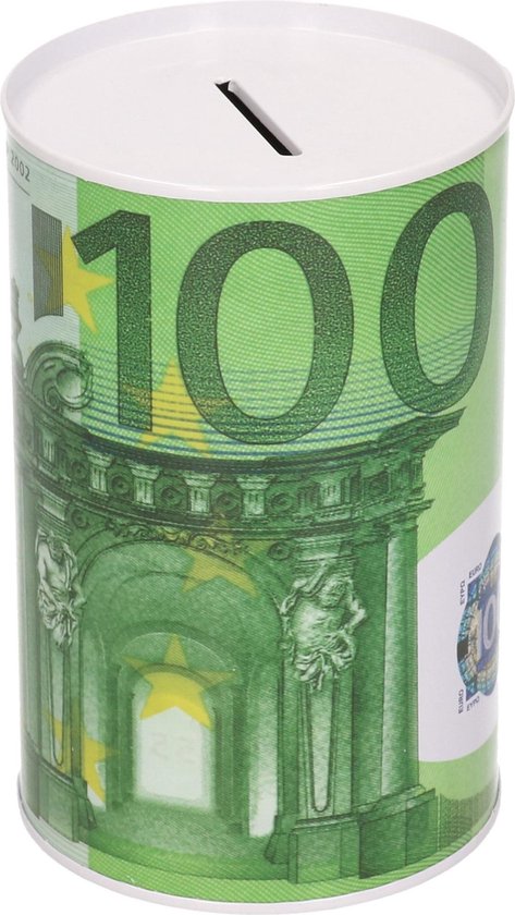Tirelire boite métallique cylindrique 100 Euros 149. Années 2000 - Money  Bank.