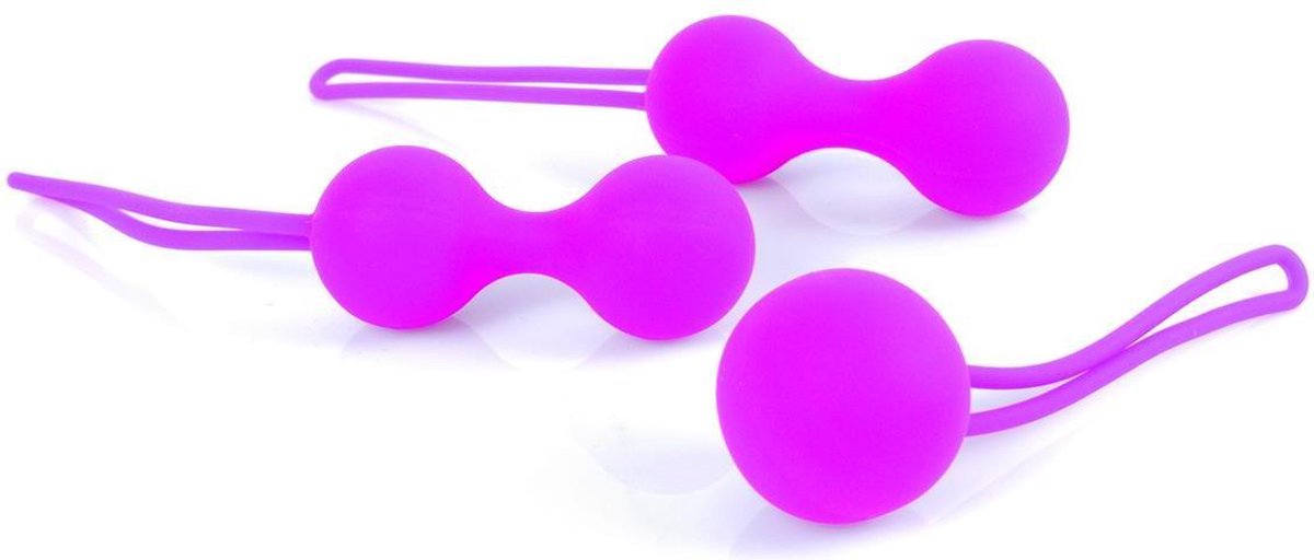 Goedkoopste Bossoftoys - gave 3 pack geisha balletjes - Starter anaal set - Silicone Kegal Ball Set - 3 Different Styles - Roze - 64-00103