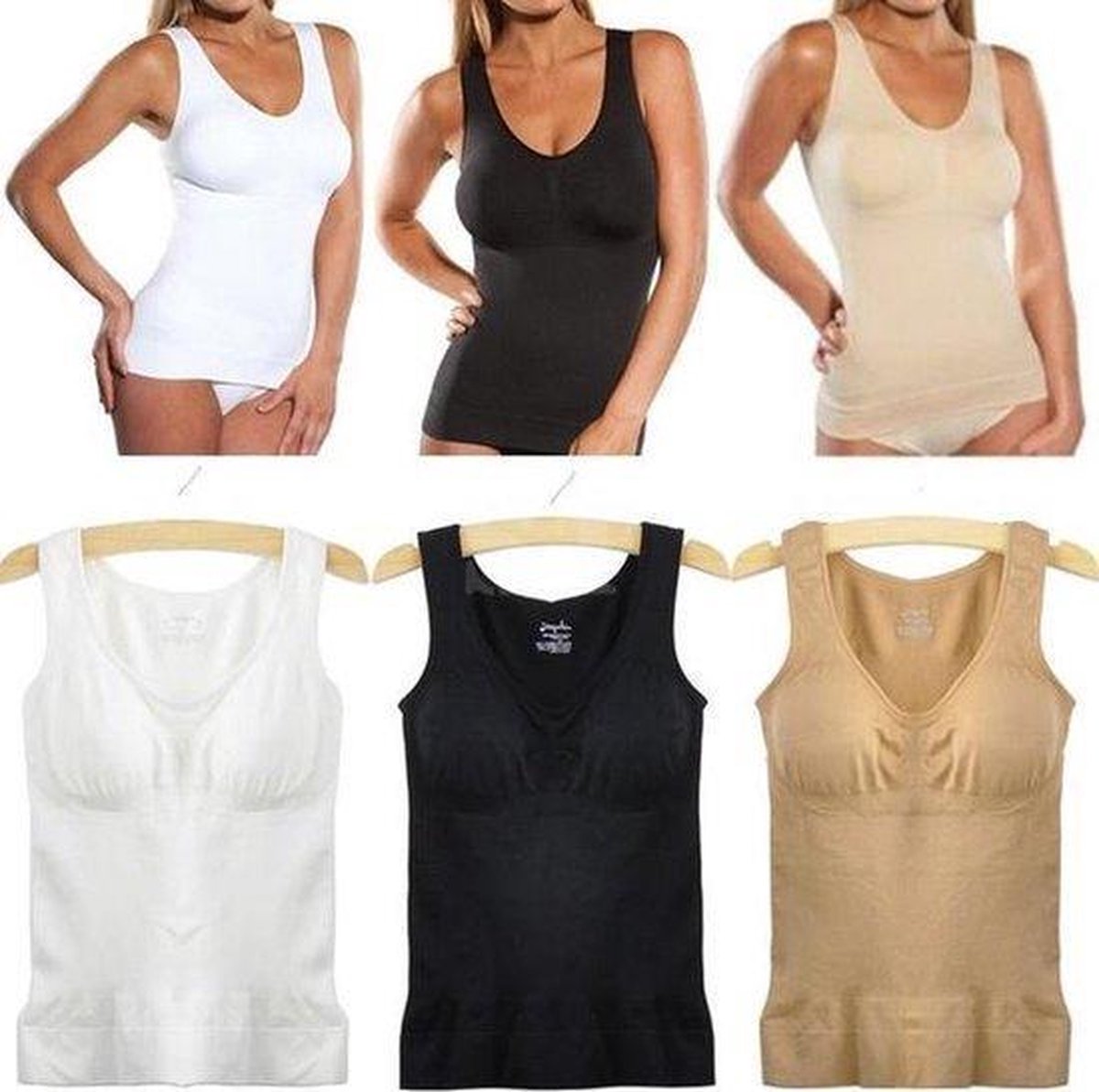 Corrigerende Dames Hemd | shapewear | Voorgevormde Cups |Figuurcorrigerend  Top|Wit... | bol.com