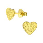 Zilver goud plated oorsteker hartje | oorbellen dames goudkleurig | oorknopjes hart | zilverana | Sterling 925 Silver