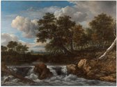 Poster – Oude Meesters - Landschap met waterval, Jacob Isaacksz van Ruisdael - 40x30cm Foto op Posterpapier