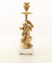 Engel plaqué or - Bougeoir - Set de 2 - 39,5 cm de haut