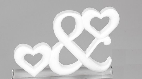 LOVE - Hart - Valentijn - Wit - 20 cm - Liefde