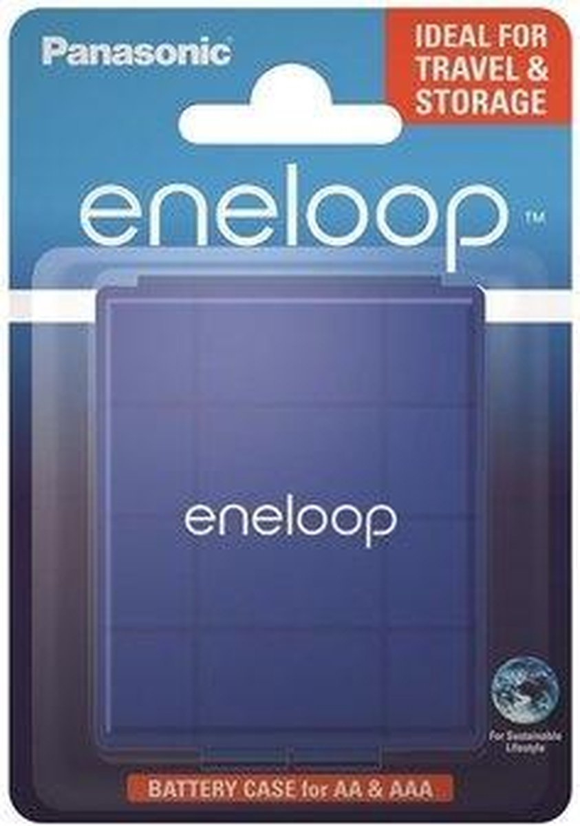 Batterij bewaar doosje blauw 4 stuks - Eneloop