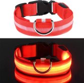 Rood LED hondenhalsband Super Bright Safety Pet Collar verhoogde zichtbaarheid