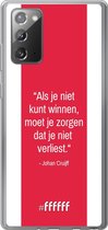 Samsung Galaxy Note 20 Hoesje Transparant TPU Case - AFC Ajax Quote Johan Cruijff #ffffff