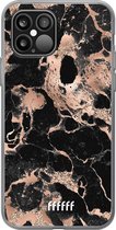 6F hoesje - geschikt voor iPhone 12 - Transparant TPU Case - Rose Gold Marble #ffffff