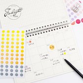 Stippen stickers | bullet journal & scrapbooking | 6 pagina's | Geel - Oranje - Grijs