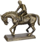 Gietijzeren beeld - Ruiter te paard - handgemaakt - 39,5 cm hoog
