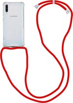 Samsung Galaxy A50 Hoesje Back Cover met Koord Rood