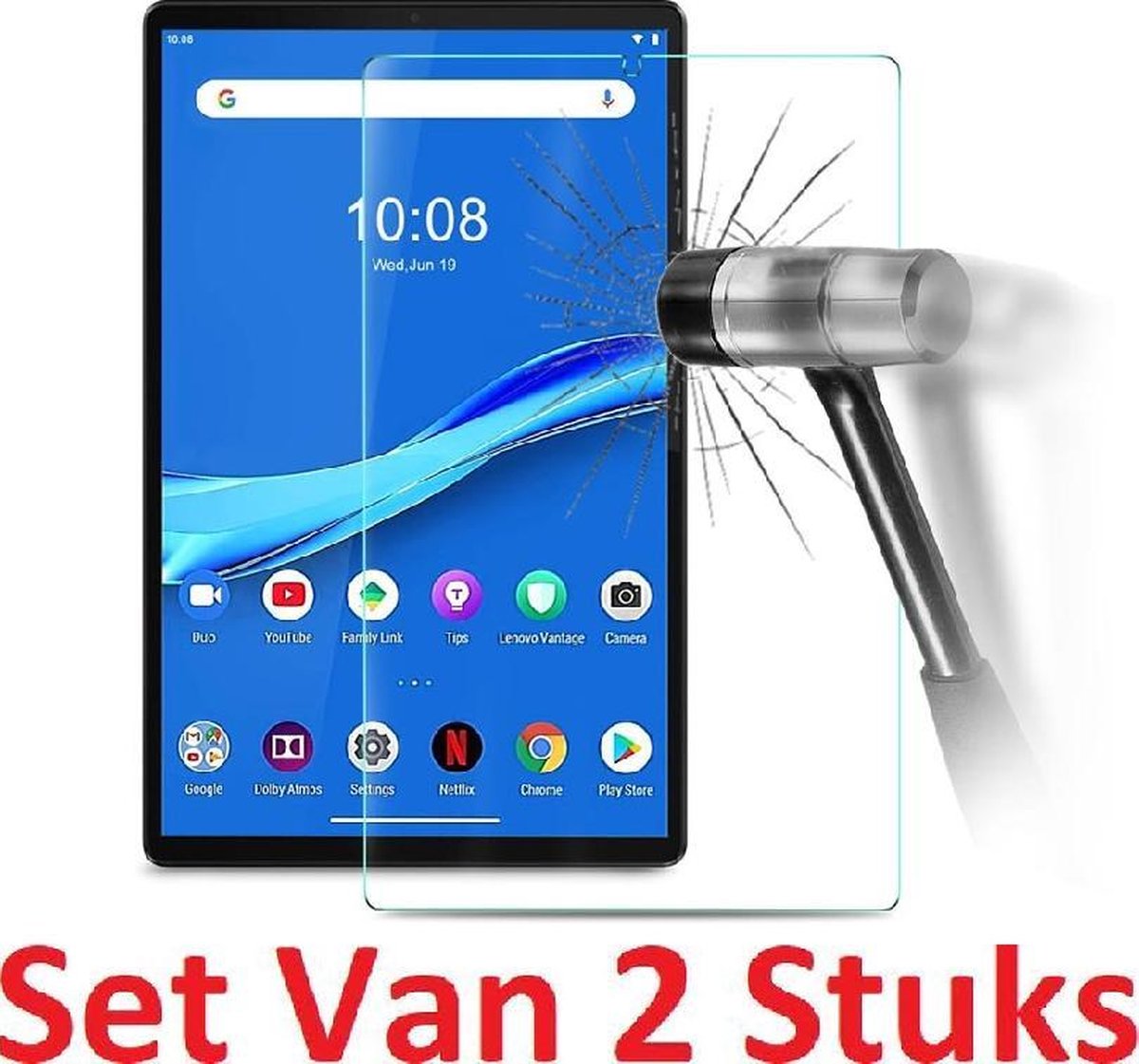 Tempered Glass Screen Protector Geschikt Voor Lenovo Tab M10 Plus 10,3 Inch - Ultradun Gehard Glas Screenprotector - Optimale Display Bescherming - Beschermglas - Case Friendly - Set Van 2 Stuks