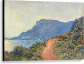 Canvas  - Oude Meesters - La Corniche bij Monaco, Claude Monet, 1884 - 100x75cm Foto op Canvas Schilderij (Wanddecoratie op Canvas)