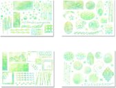 Washi stickers | bullet journal & planner stickers | 8 vellen | Lichtgroen
