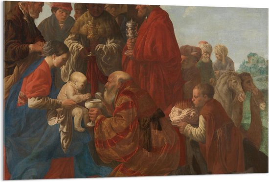 Acrylglas - Oude Meesters - De aanbidding der koningen, Hendrick ter Brugghen - 120x80cm Foto op Acrylglas (Met Ophangsysteem)