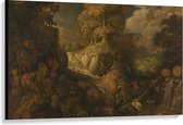 Canvas  - Oude Meesters - Elia door de raven gevoed, Roelandt Savery, 1634 - 120x80cm Foto op Canvas Schilderij (Wanddecoratie op Canvas)