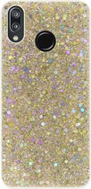 ADEL Premium Siliconen Back Cover Softcase Hoesje Geschikt voor Huawei P20 Lite (2018) - Bling Bling Glitter Goud