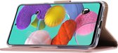 BixB Samsung Galaxy A71 hoesje - bookcase Rose Gold + tempered glas screenprotector