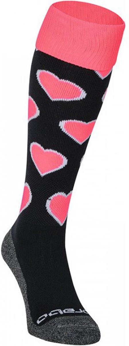 Brabo - bc8320c socks hearts black/pink - black/pink - vrouwen - maat 28-30