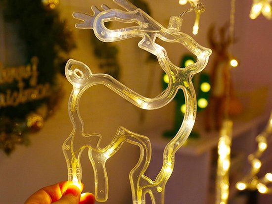 Kerstverlichting LED - ENERGIEBESPAREND - - Rendier - gordijn 3 x 1 meter -  Kerst Led... | bol.com