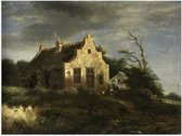 Poster – Oude Meesters - Boerenhuis in duinlandschap, Jacob Isaacksz v Ruisdael - 40x30cm Foto op Posterpapier