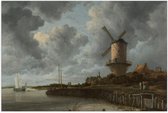 Poster – Oude Meesters - Molen, Wijk bij Duurstede, Jacob Isaacksz v Ruisdael - 60x40cm Foto op Posterpapier