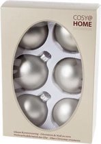 KERSTBALLEN SET 6 | KERSTVERSIERING | MAT ZILVER | D7 CM | GLAS