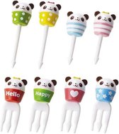 Kawaii Bento Prikkers & Vorkjes Cupcake Panda - 8 stuks prikkertjes voor lunchbox / bentobox