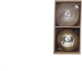 KERSTBALLEN SET 2 STUKS | KERSTVERSIERING | CHAMPAGNE KUNSTSTOF | 10X10XH10 | 2ASS TRANSPARANT CHAMPAIGN | GLITTER
