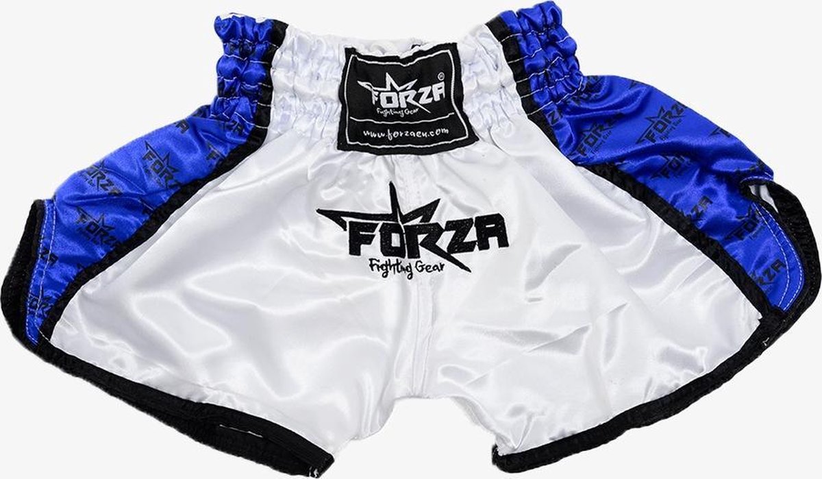 Forza Muay Thai Shorts - Wit/Blauw - 140