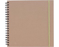SCRAPBOOK- ALBUM -FOTOBOEK - Bruin Kraftpapier - maak je eigen album! 25x25cm 40 pagina's met zwarte ringband.
