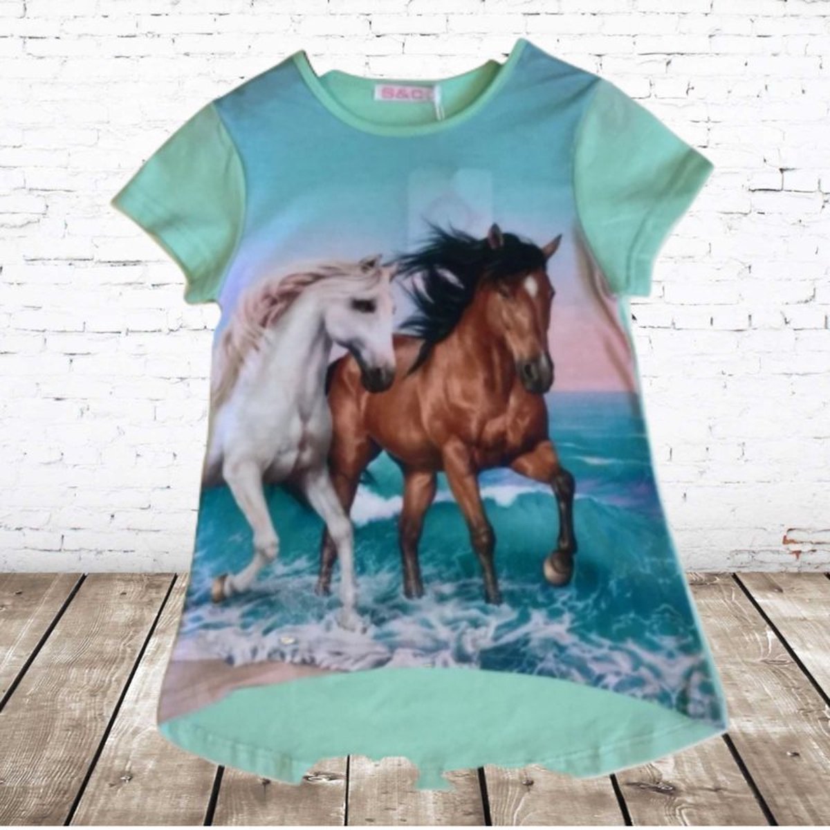 Shirt met paard J07 -s&C-86/92-t-shirts meisjes