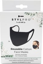 StylPro katoenen mondkapje wasbaar – 3 stuks in verpakking – topkwaliteit - zwart