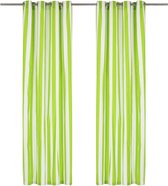 Gordijnen groen 140x225cm 2 stuks (Incl LW led klok) - gordijn raambekleding - gordijnen kant en klaar met haakjes ringen - Verduisterende gordijnen met ringen