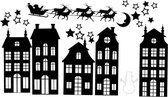 Bella Kids| Raamsticker kerst - Sticker - Kerst decoratie - Kerst huisjes - Raam decoratie - Kerst - Zwart