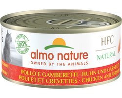 Almo Nature HFC Natural Natvoer voor Katten - 24 x 150g - Kip en Garnaaltjes - 24 x 150 gram