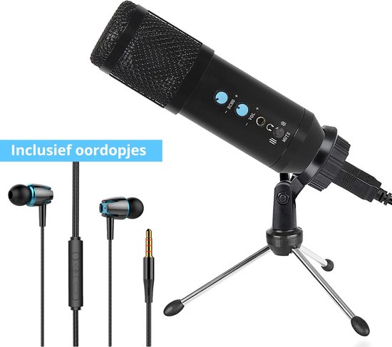 Microfoon voor PC & Laptop met Tripod- USB Plug & Play- Gaming, Streaming &  Podcast-... | bol.com