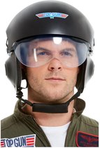 Smiffys - Top Gun Deluxe Kostuum Helm - Zwart