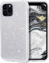 Apple iPhone 12 Pro Max Hoesje Zilver - Glitter Back Cover