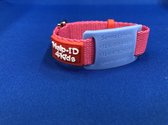 SOS armband Kids Roze Siliconen Blauw