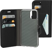 Mobiparts hoesje geschikt voor Apple iPhone 12/12 Pro - Wallet/Boekhoesje - Eco Leer - Magneet Sluiting - Opberg vakken - Zwart