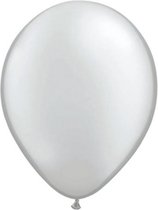 10x stuks Metallic zilveren ballonnen - Feestartikelen versiering