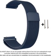 Stalen Milanees Horlogebandje - Geschikt Voor Smartwatches - 20 mm - Donkerblauw - Wearablebandje